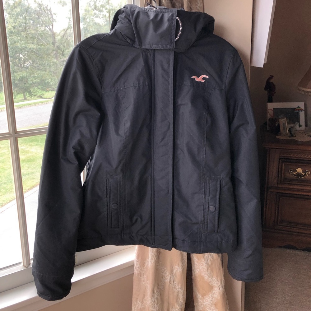 Charcoal Gray Hollister All-Weather Fleece Jacket